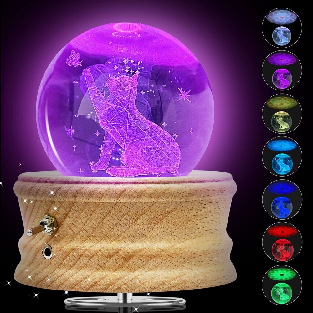 5088 U R My Sunshine 3D Crystal Ball Music Box with Projection LED Light